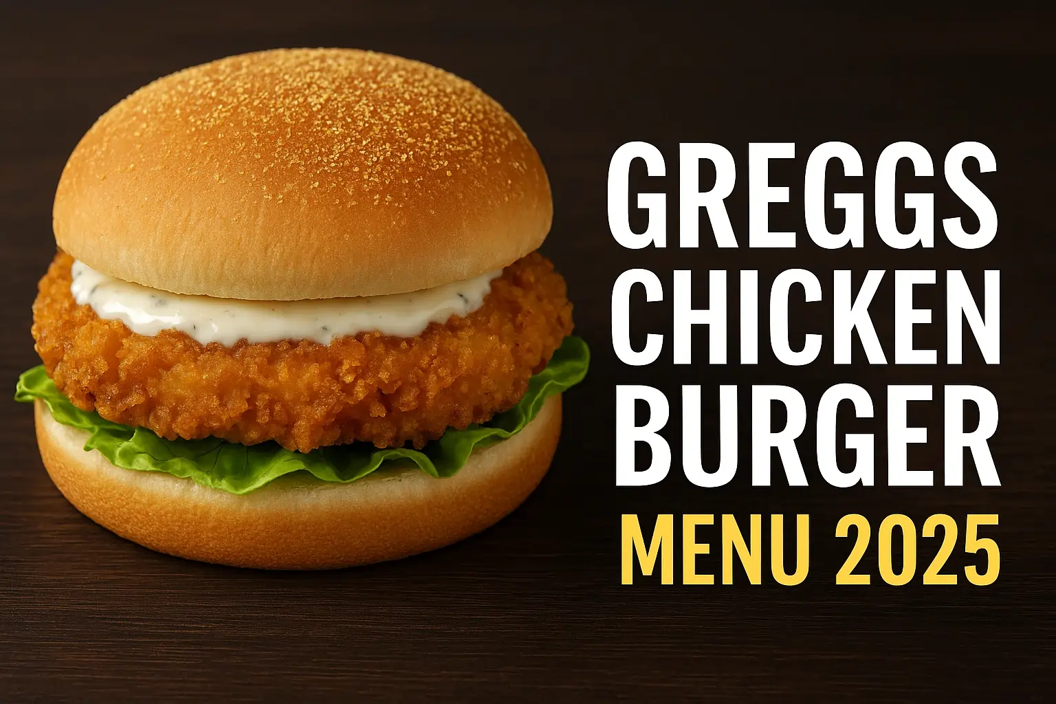 Greggs Chicken Burger Menu