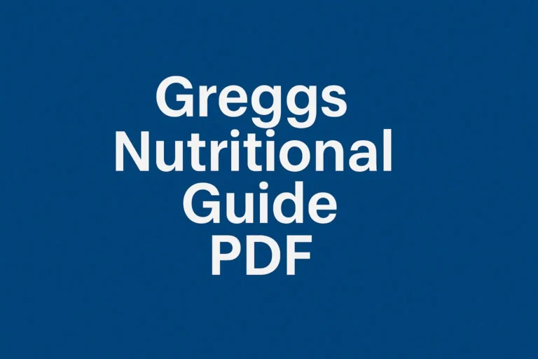 Greggs Nutritional Guide PDF